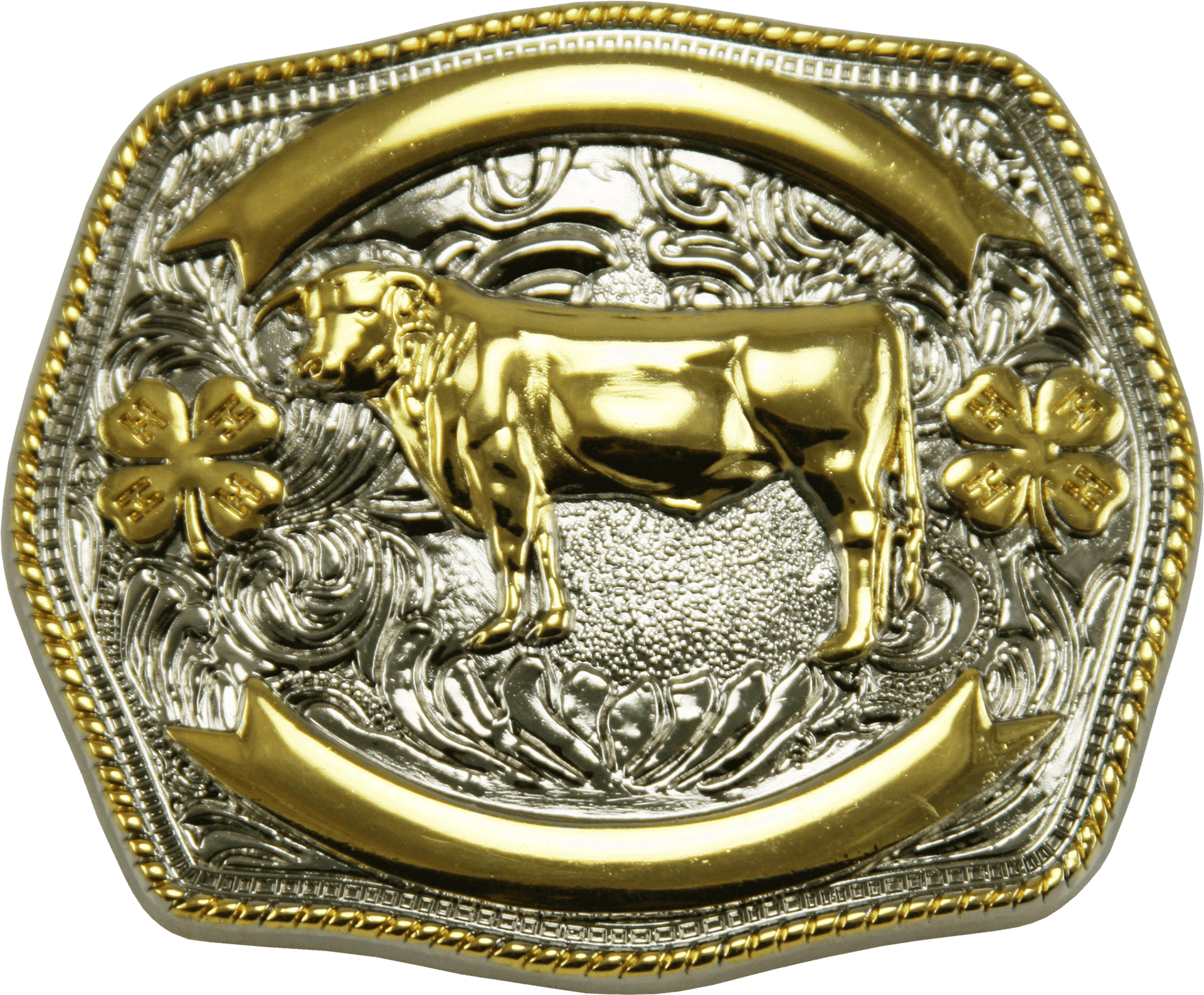 Golden Bull Western Belt Buckle PNG