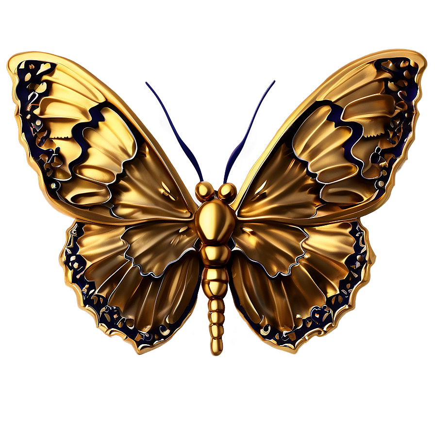 Golden Butterfly Luxury Png Rcw67 PNG