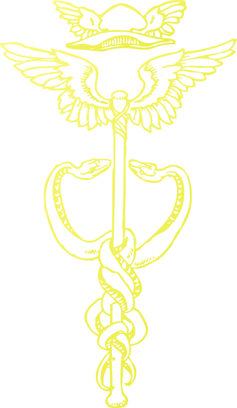 Golden Caduceus Symbol PNG