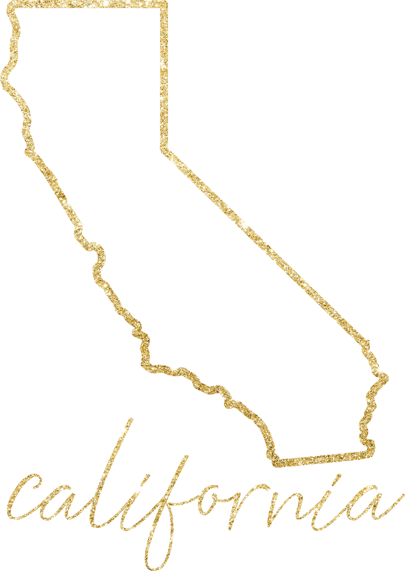 Golden California Outline PNG