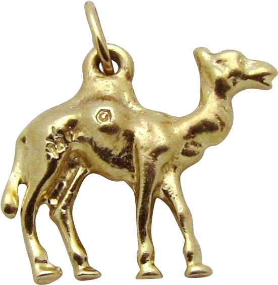 Golden Camel Charm Pendant PNG