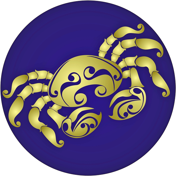 Golden Cancer Zodiac Symbol PNG