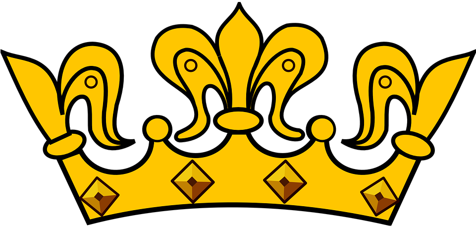 Golden Cartoon Crown Transparent Background PNG