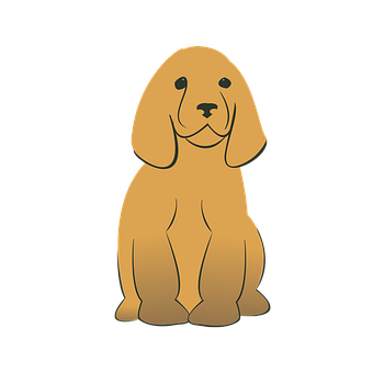 Golden Cartoon Dog Illustration PNG