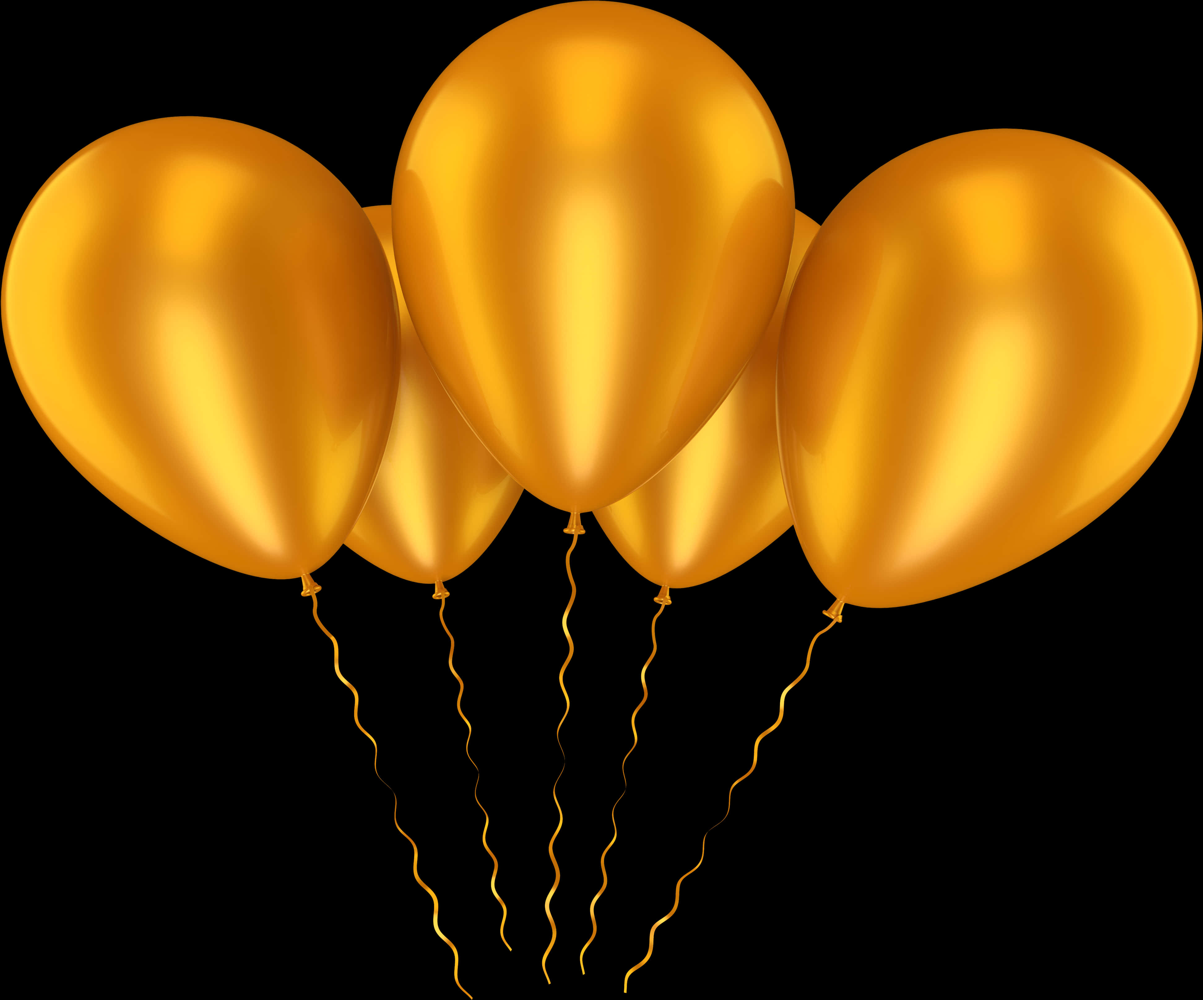Golden Celebration Balloons PNG