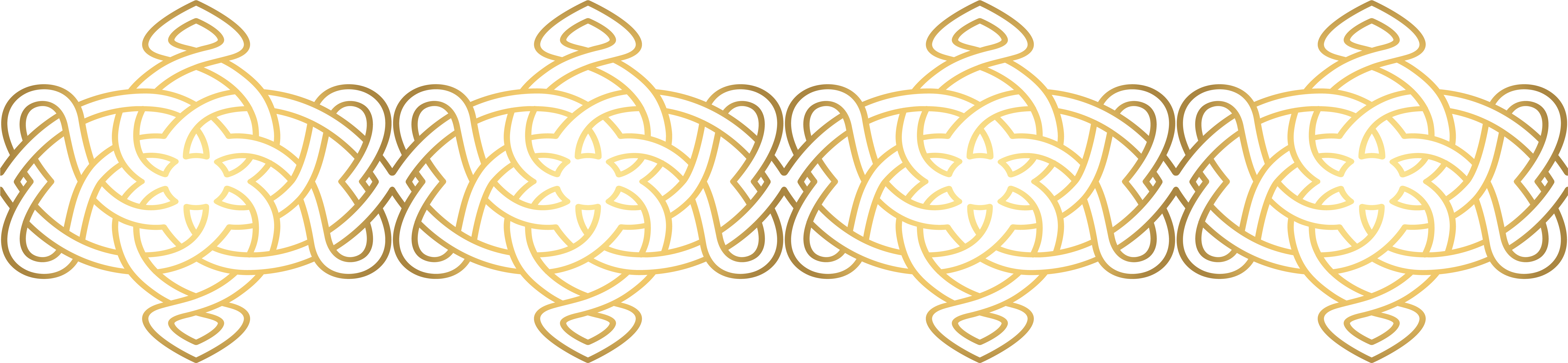 Golden Celtic Knot Border Design PNG