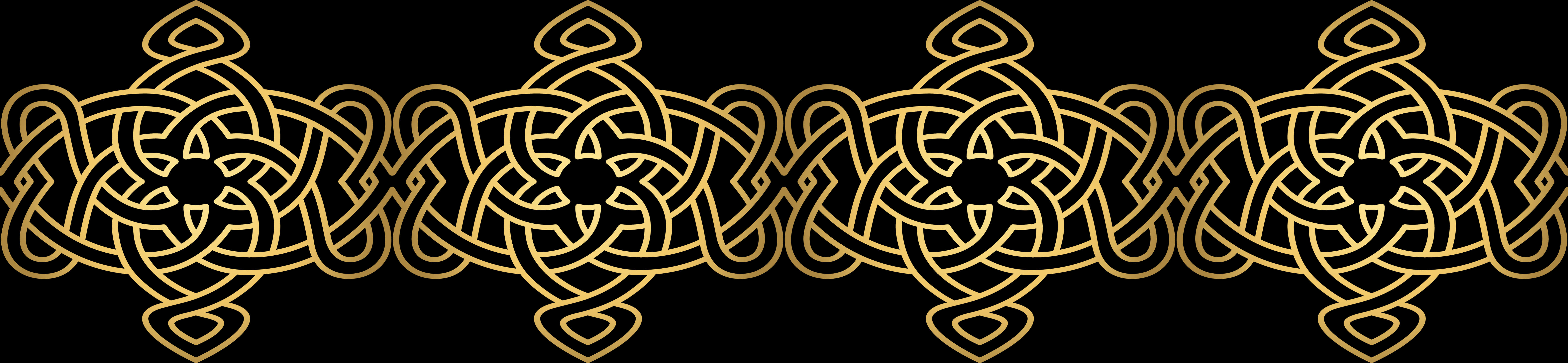 Golden Celtic Knot Border Pattern PNG
