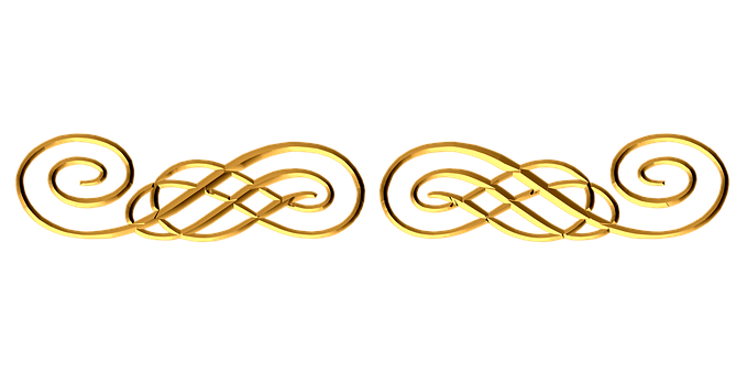 Golden Celtic Knot Design PNG