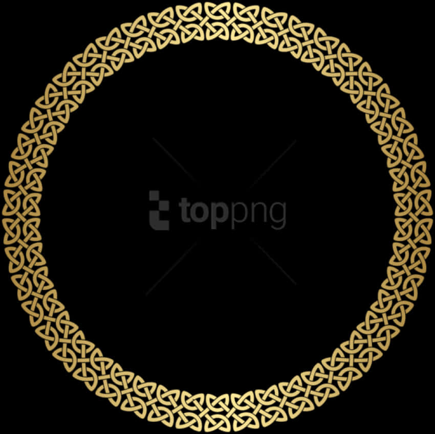 Golden Celtic Knot Frame PNG