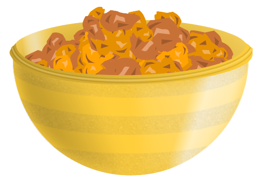 Golden Cereal Bowl PNG