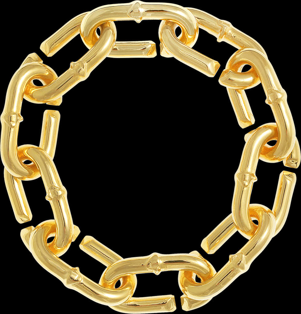 Golden Chain Link Circle PNG