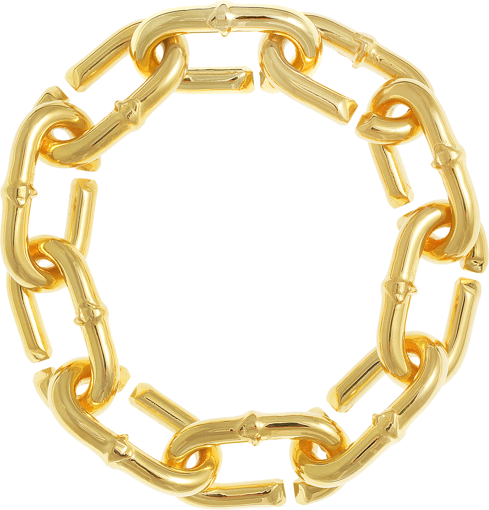 Golden Chain Links Circle PNG