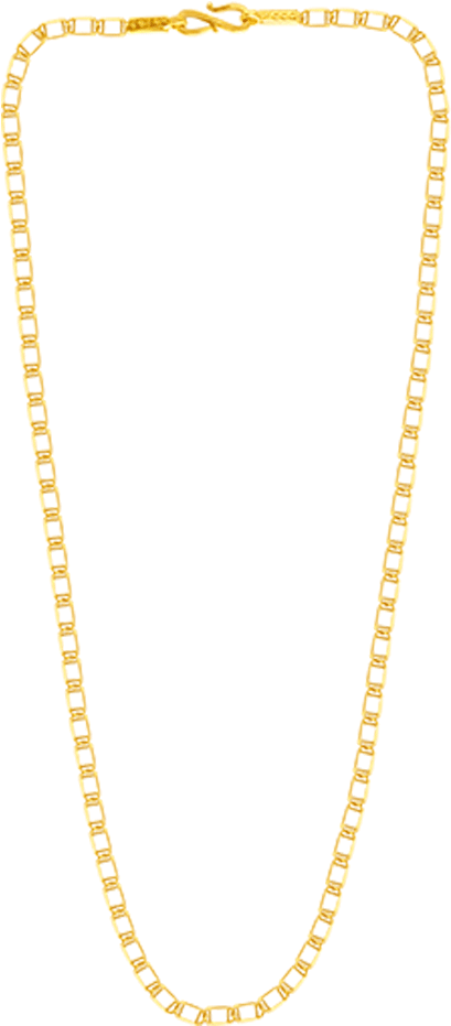 Golden Chain Necklace Transparent Background PNG