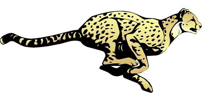 Golden Cheetah Silhouette PNG