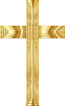 Golden Christian Cross PNG