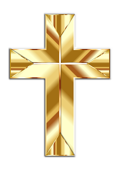 Golden Christian Cross PNG