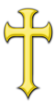 Golden Christian Crosson Black Background.jpg PNG