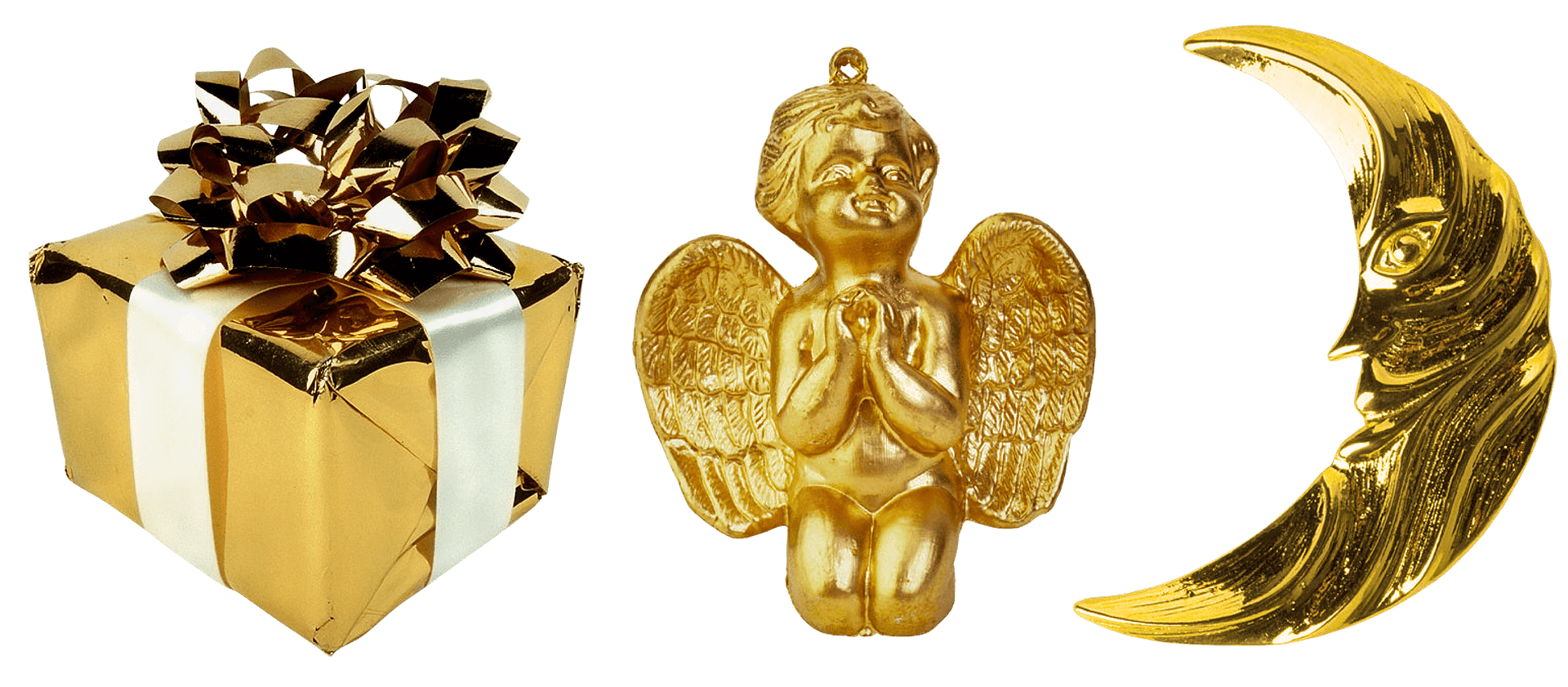 Golden Christmas Decorations PNG