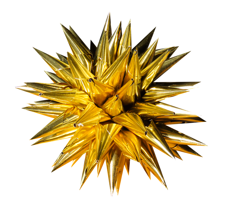 Golden Christmas Star Ornament PNG