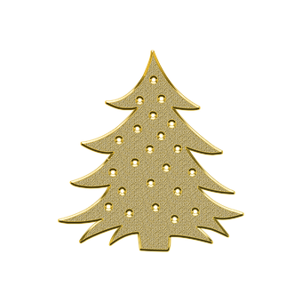 Golden Christmas Tree Black Background PNG