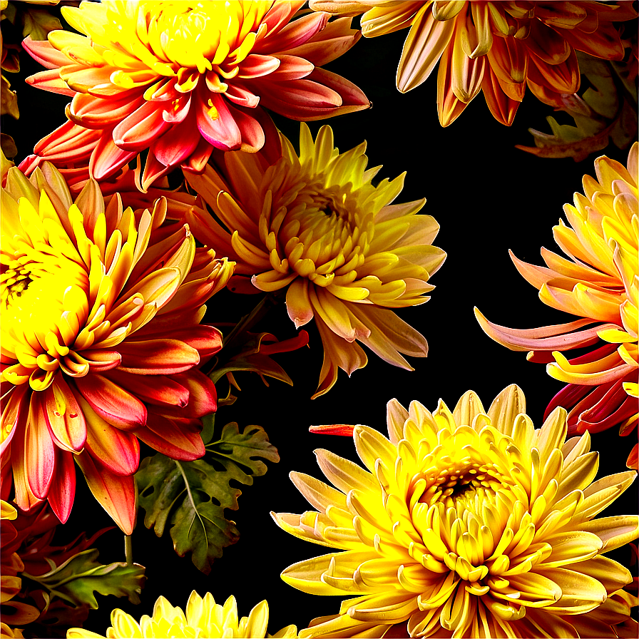 Golden Chrysanthemum Sunset Png Xpn60 PNG