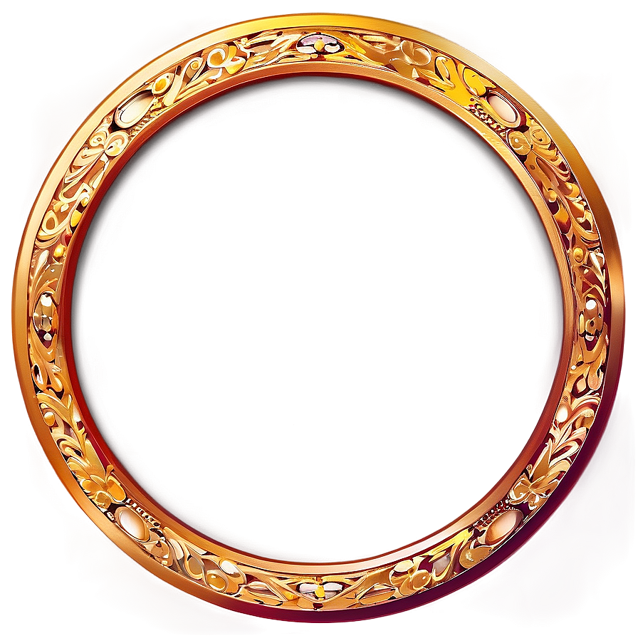 Golden Circle Border Design Png Avo PNG