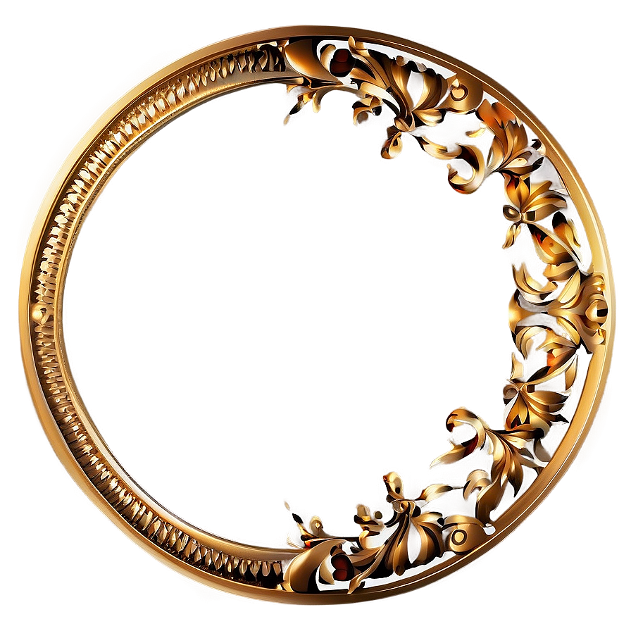 Golden Circle Border Design Png Yee PNG