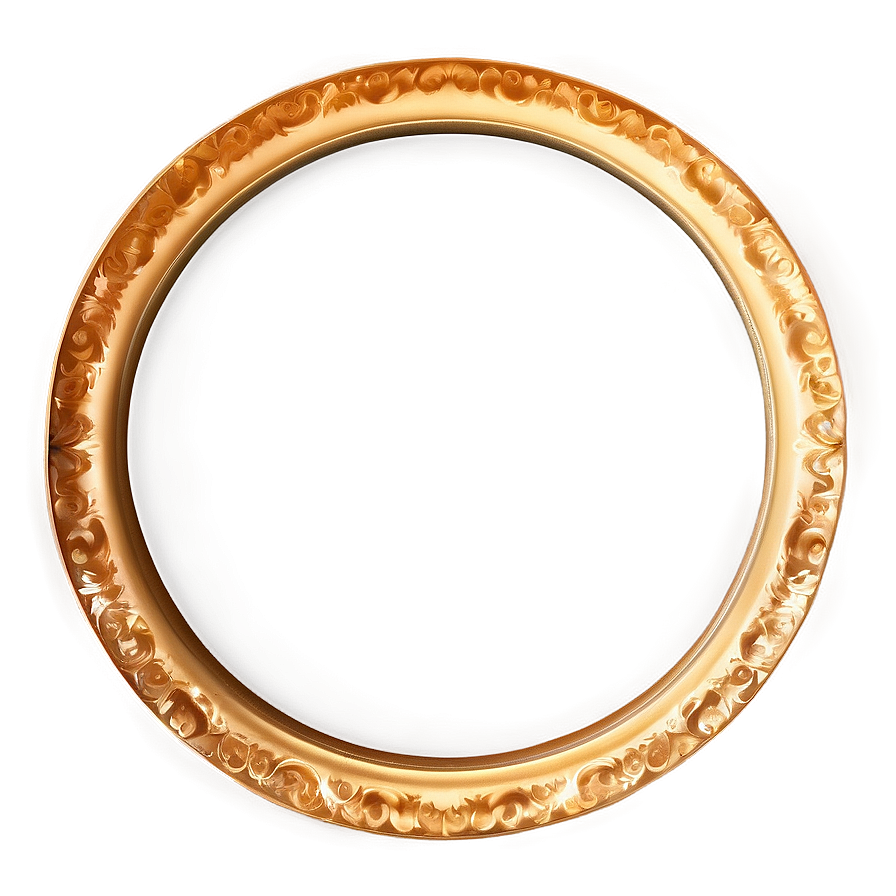 Golden Circle Border Frame Png 06262024 PNG
