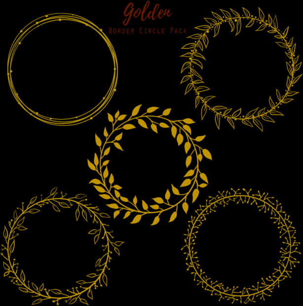 Golden Circle Borders Vector Pack PNG
