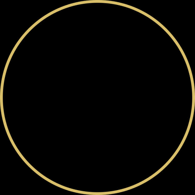 Golden Circle Outlineon Black Background PNG