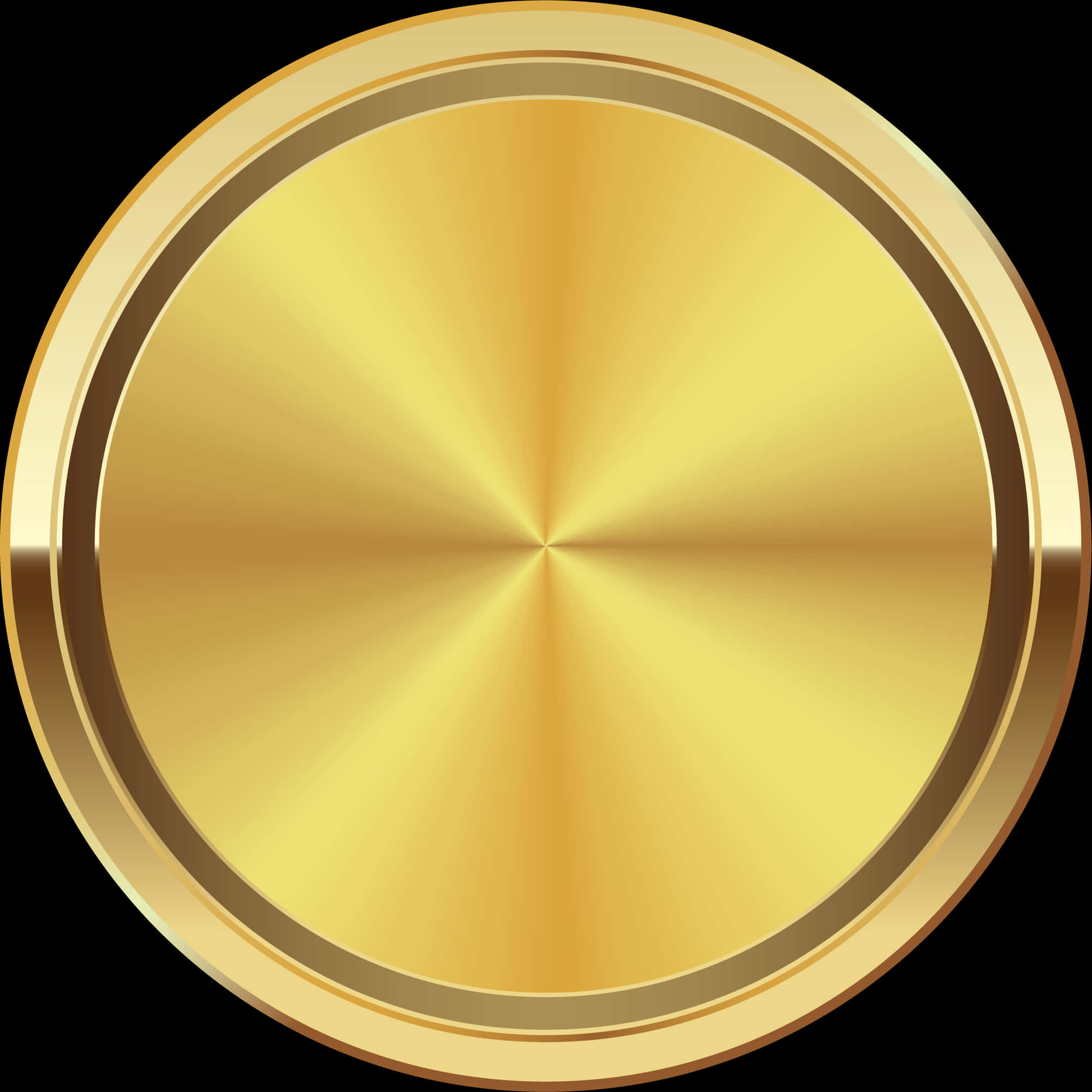 Golden Circular Frame Design PNG