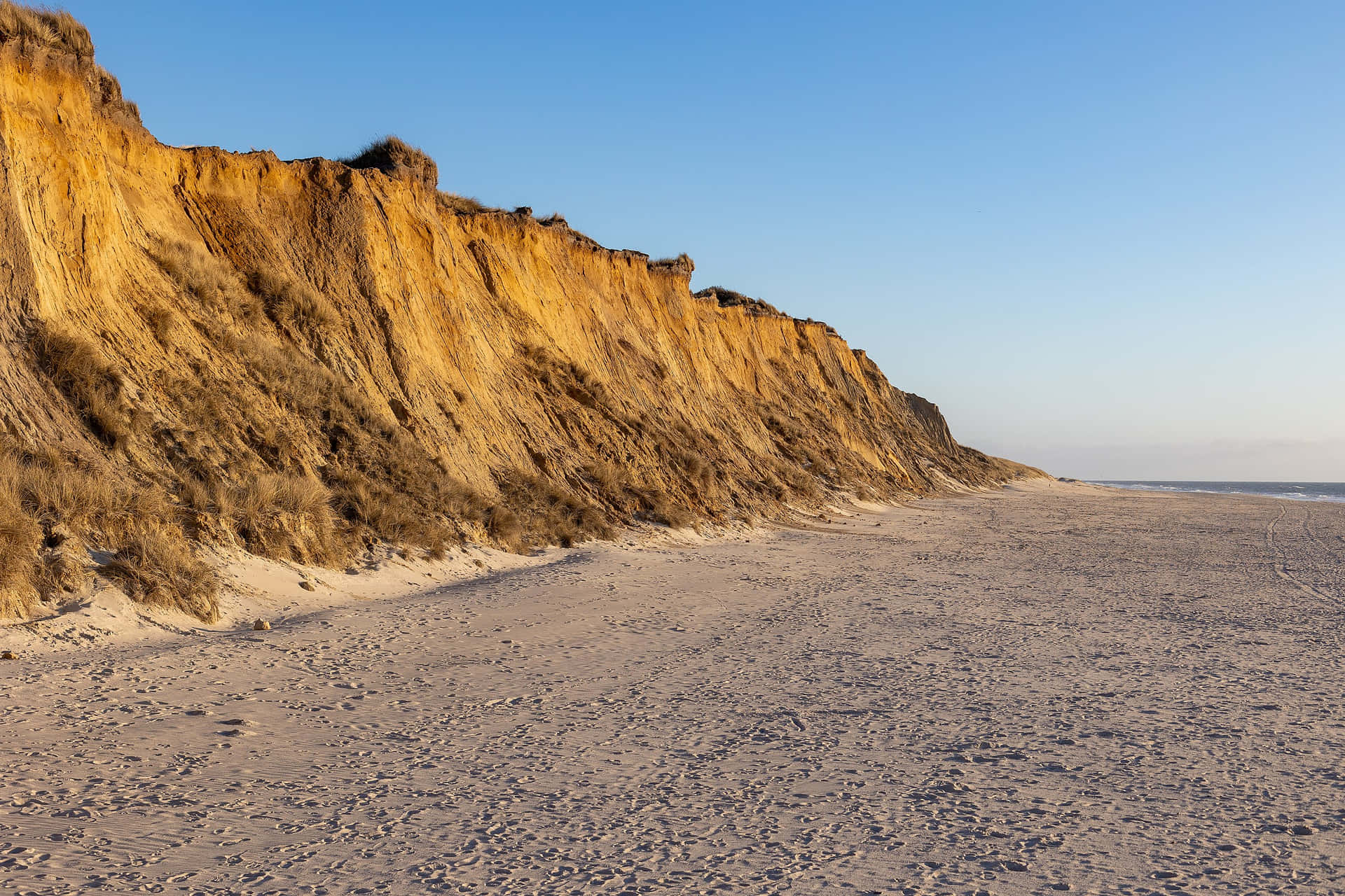 Golden Cliff Beach Sunset Wallpaper