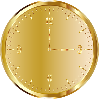 Golden Clock Face PNG