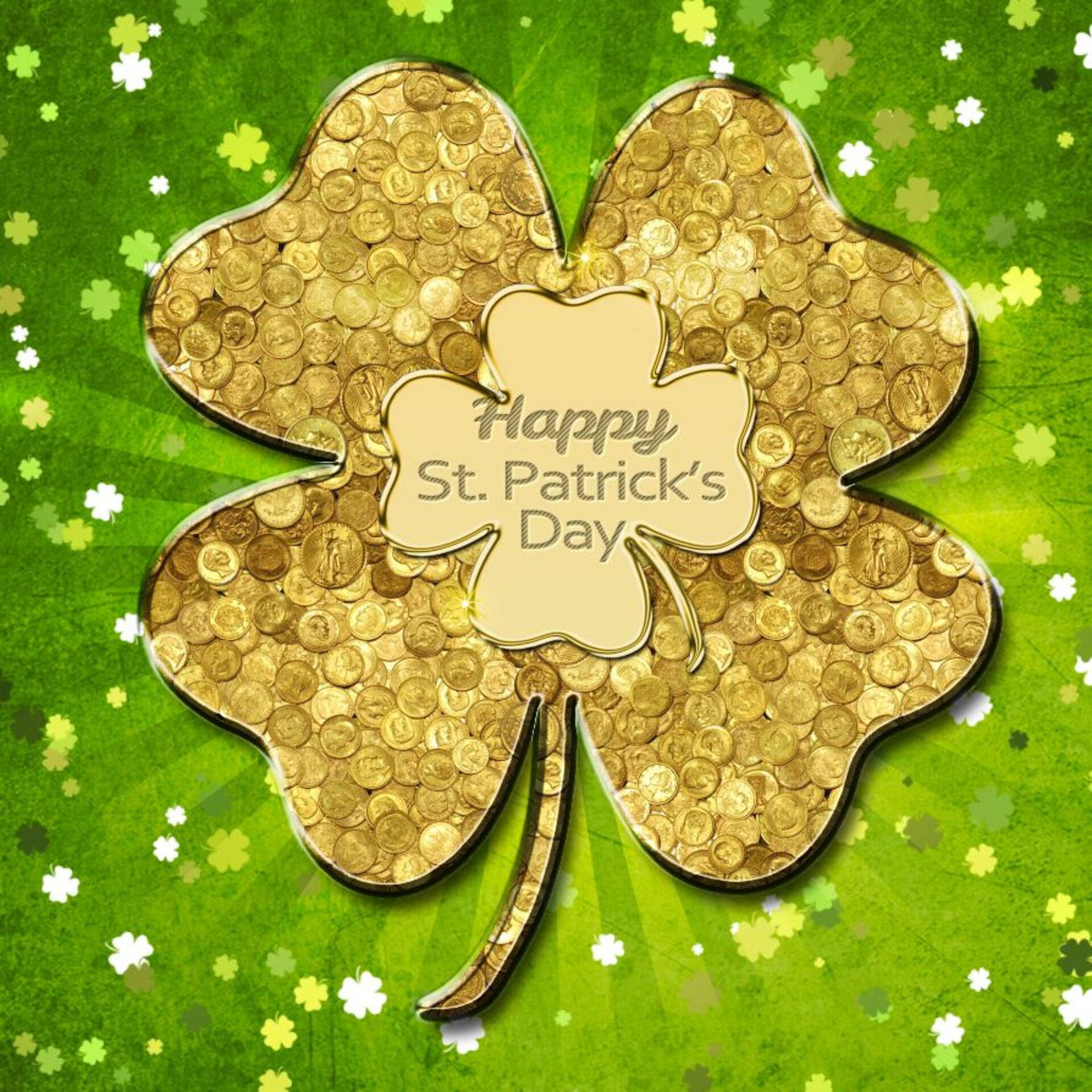 Golden Clover St Patrick's Day Wallpaper