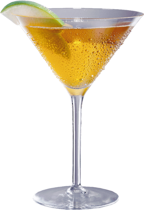 Golden Cocktailin Martini Glass PNG