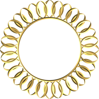 Golden Coffee Bean Frame PNG