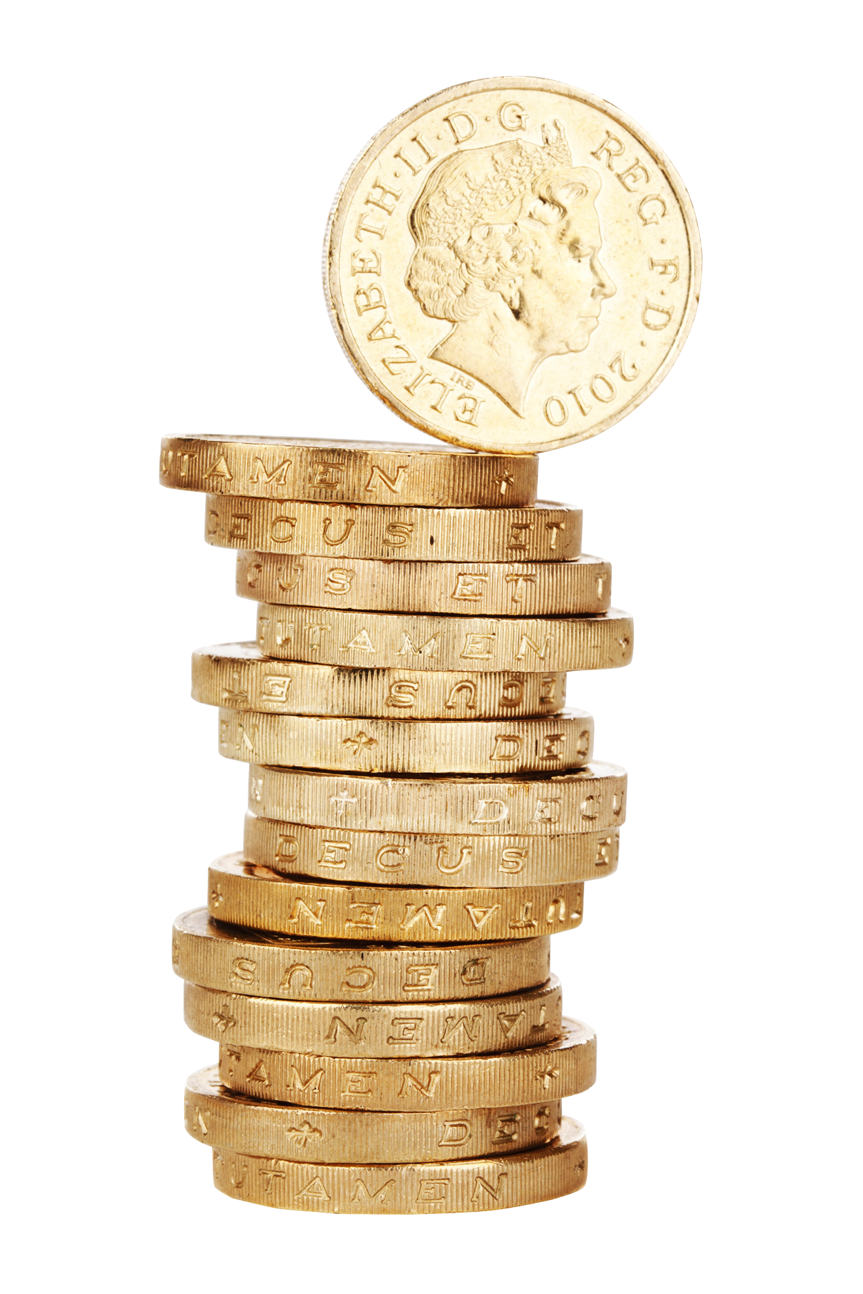 Golden Coins Balanced Stack PNG