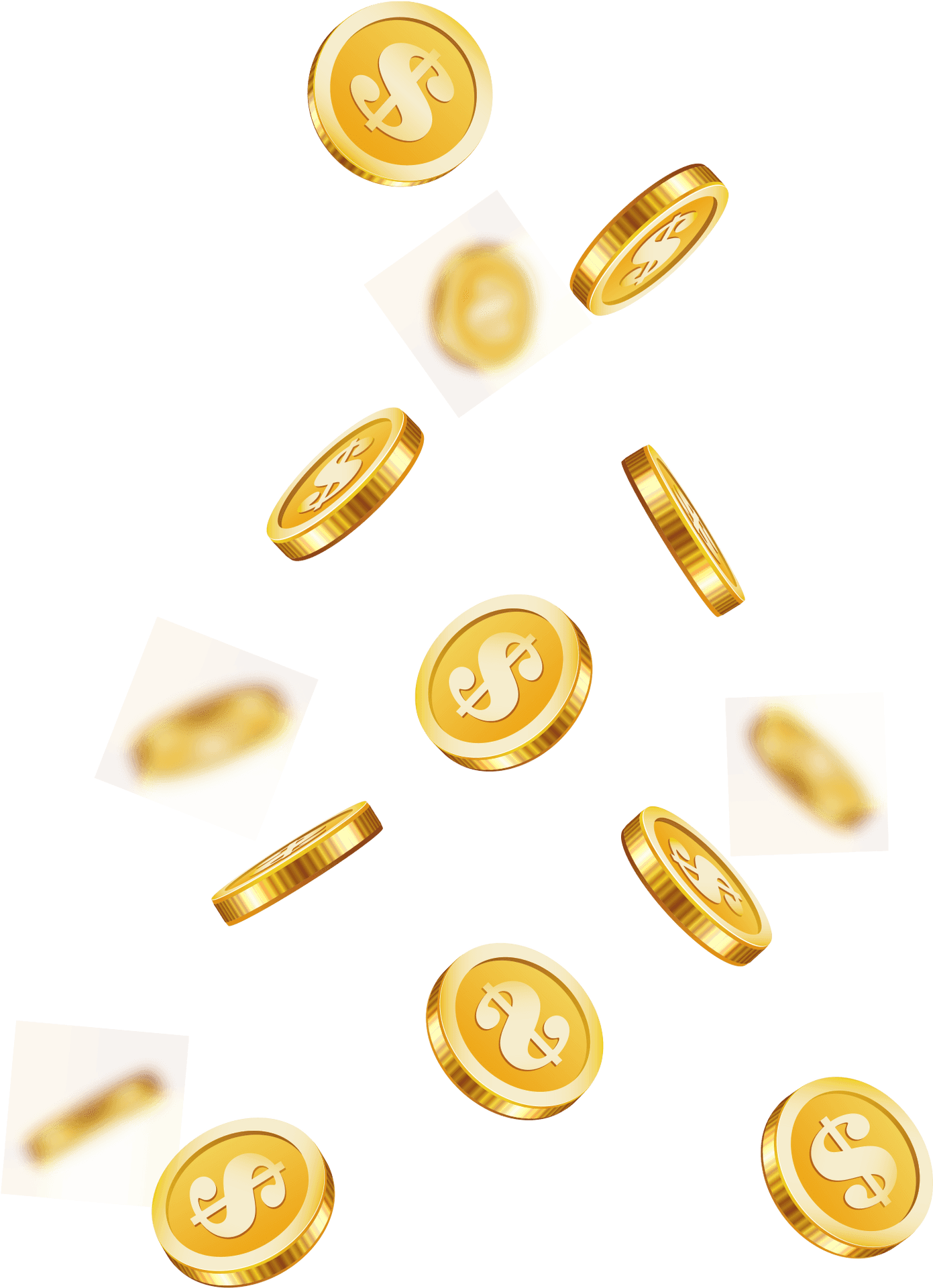 Golden Coins Falling Background PNG