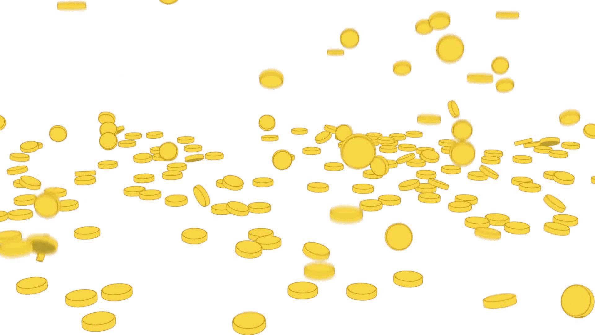 Golden Coins Falling Pattern PNG