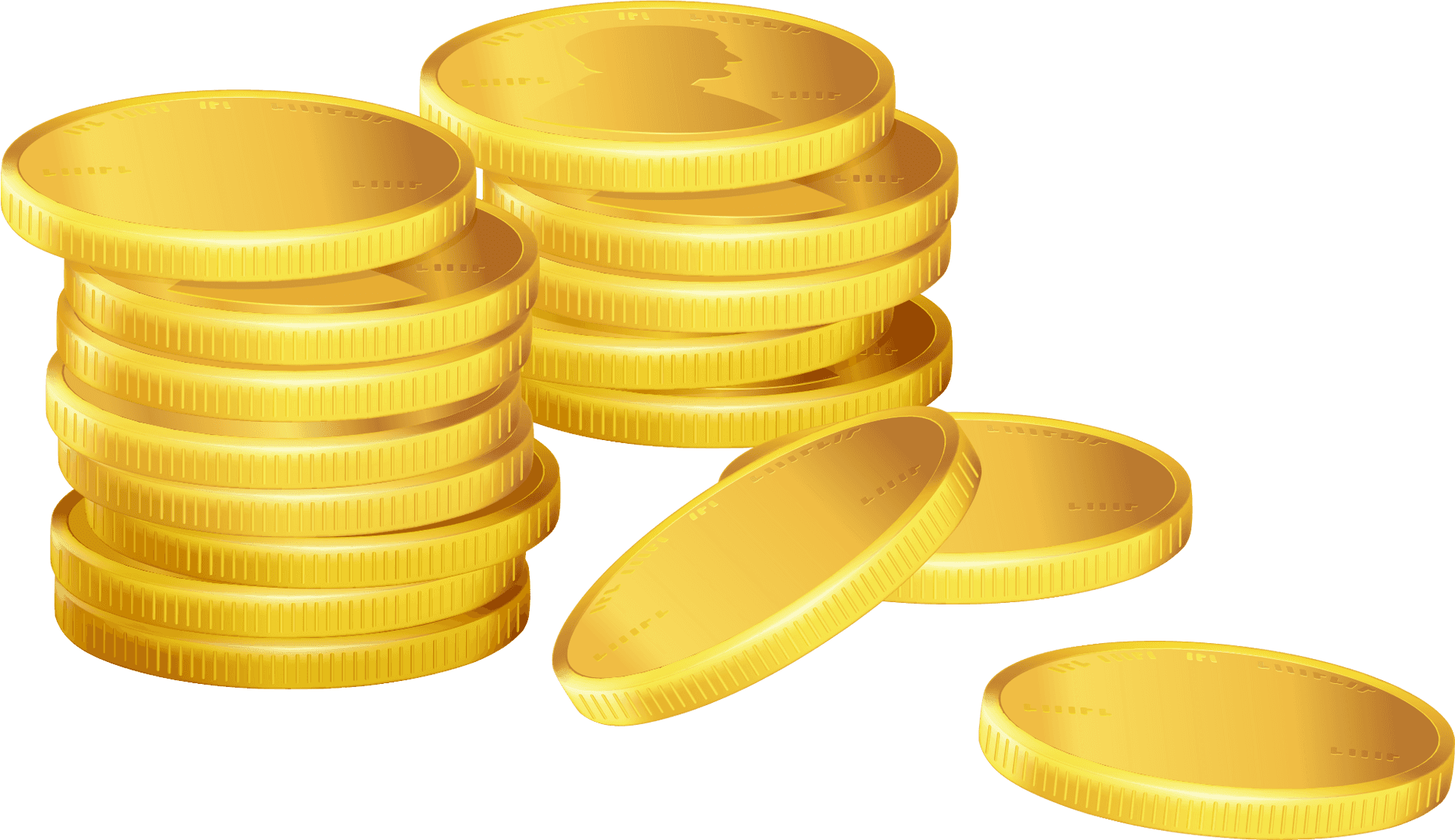 Golden Coins Stacked Graphic PNG