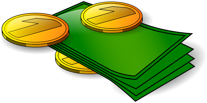 Golden Coinsand Cash Illustration PNG
