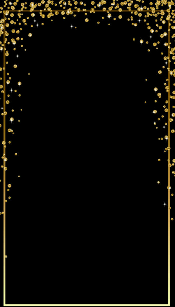 Golden Confetti Border Design PNG