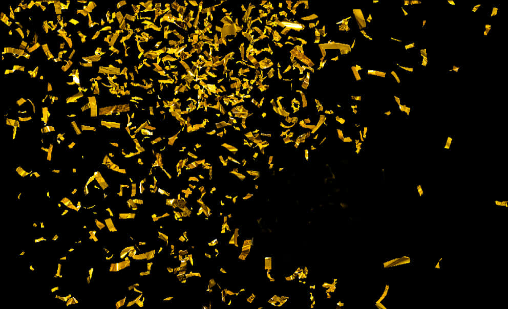 Golden Confetti Celebration Background PNG