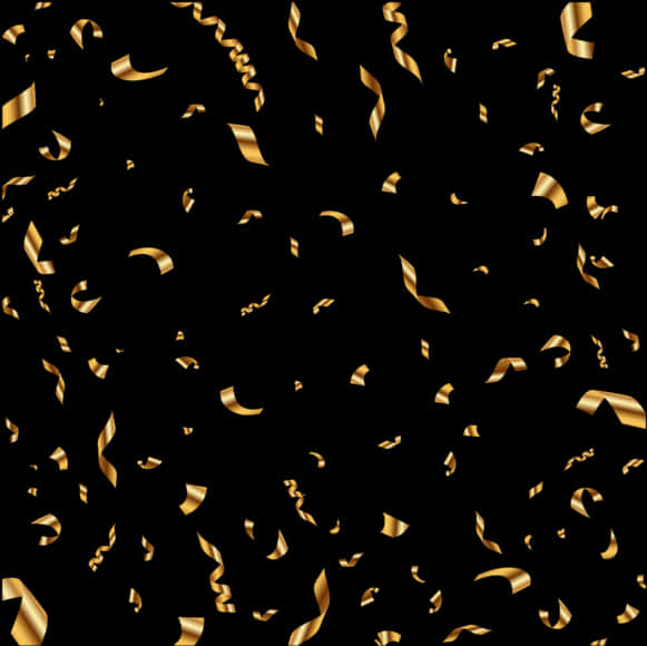 Golden Confetti Celebration Background PNG