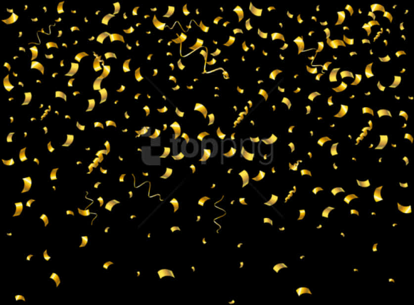 Golden Confetti Celebration Background PNG