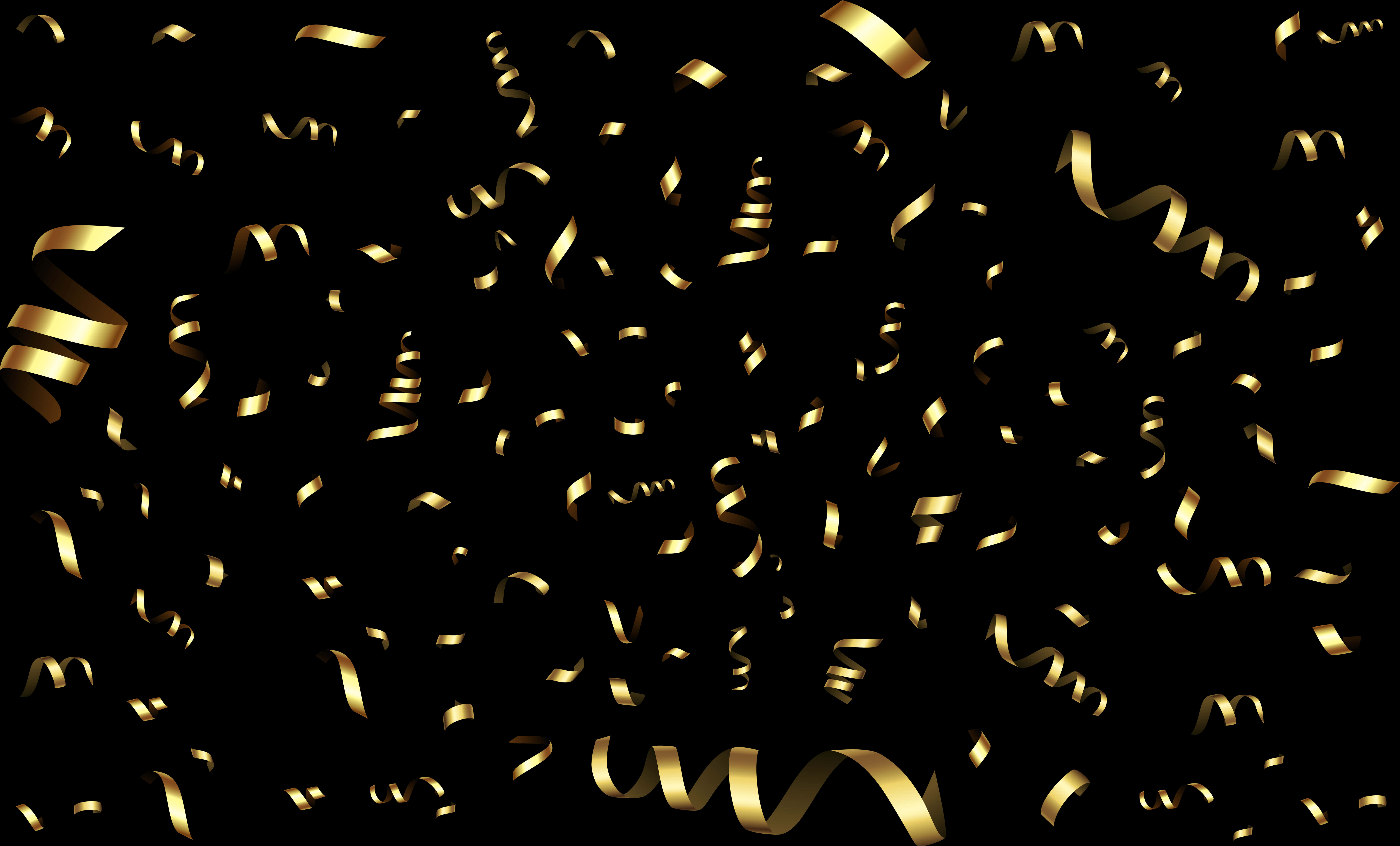 Golden Confetti Celebration Background PNG