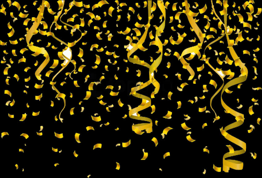 Golden Confetti Celebration Background PNG