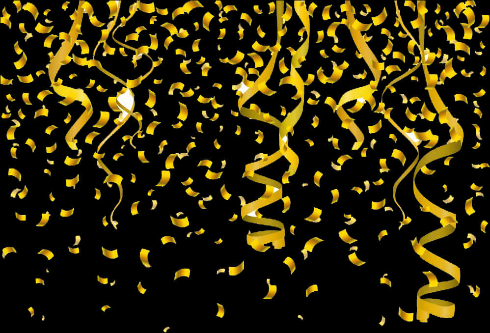 Golden Confetti Celebration PNG