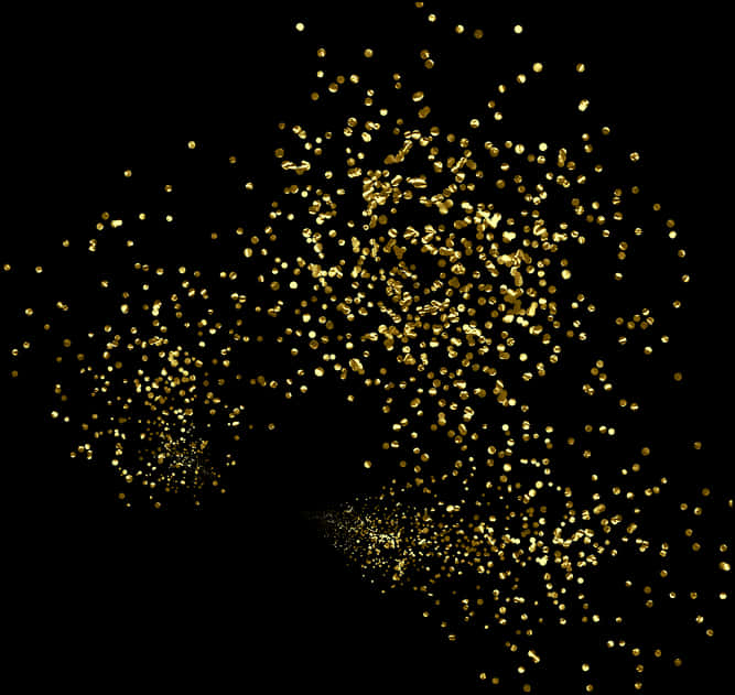 Golden Confetti Explosion PNG
