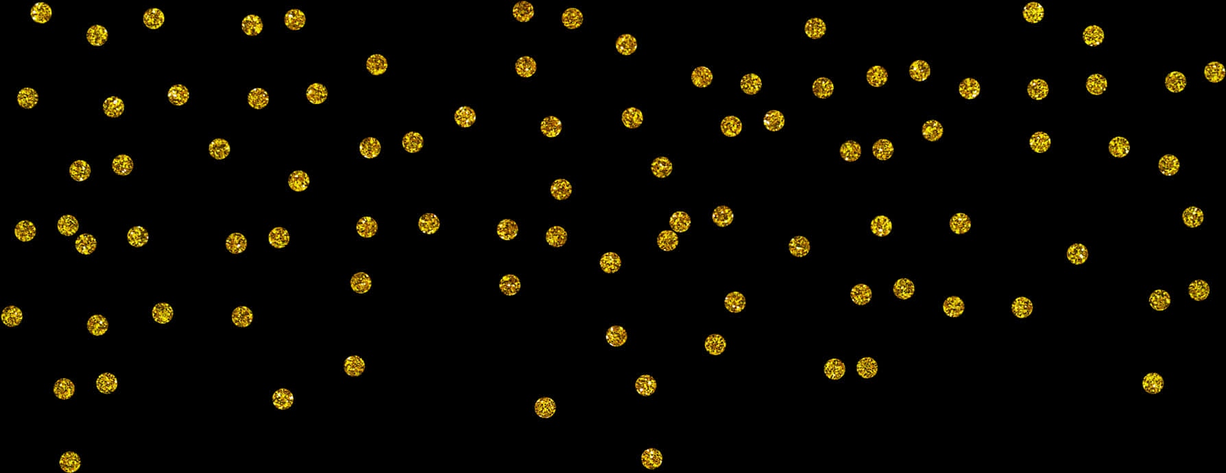Golden Confetti Scatter Black Background PNG